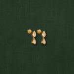 18K gold Sundrop sapphire earrings side view — White Sapphire — artisan handcrafted fine earrings — Sun Rae