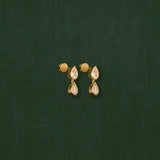 18K gold Sundrop sapphire earrings side view — White Sapphire — artisan handcrafted fine earrings — Sun Rae
